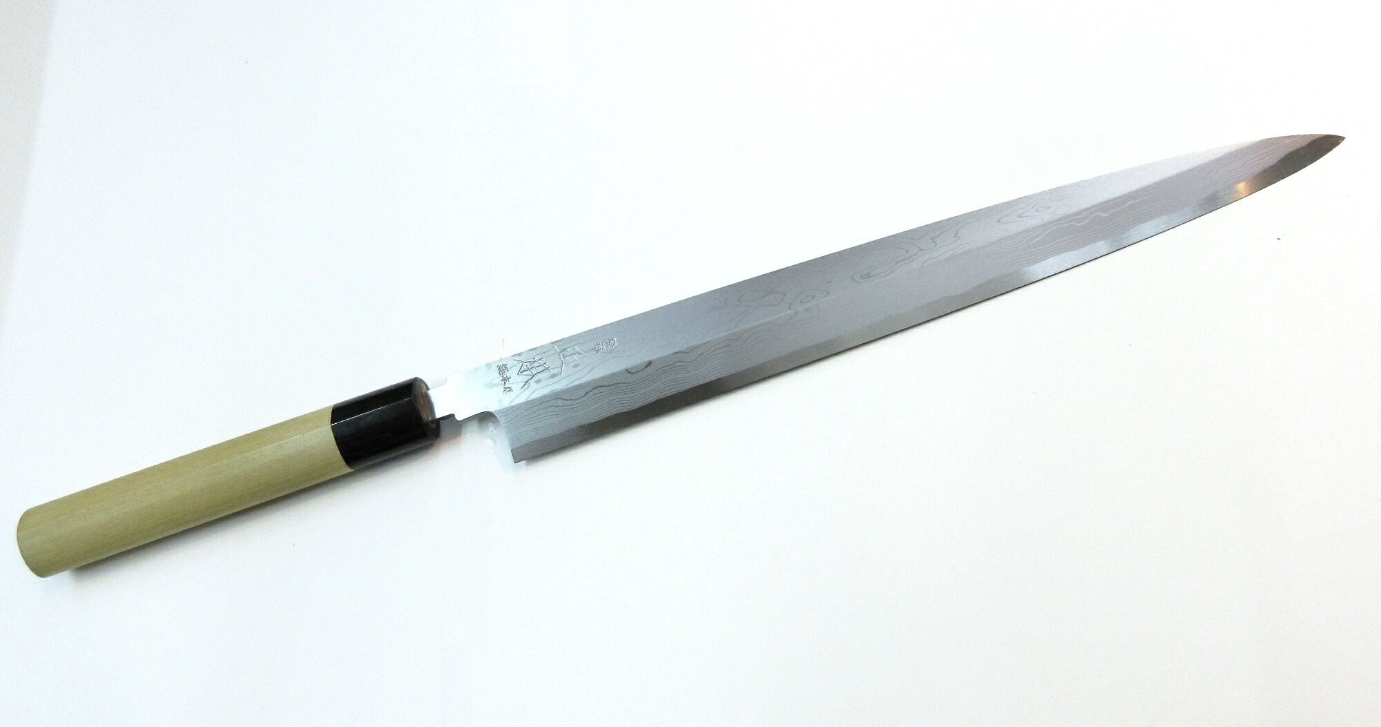 楽天市場】正本総本店 青鋼八層打 柳刃 刺身包丁 ダマスカス 墨流し 青