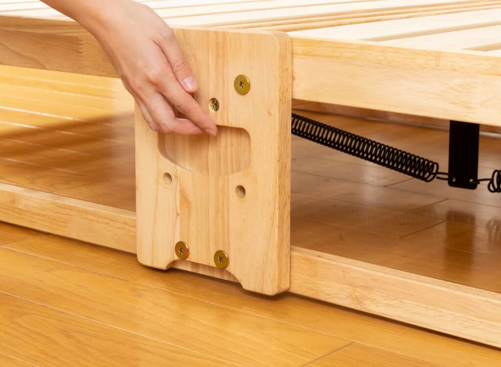 楽天市場】中居木工 折りたたみひのきスノコベッド ダブルベッド ハイ