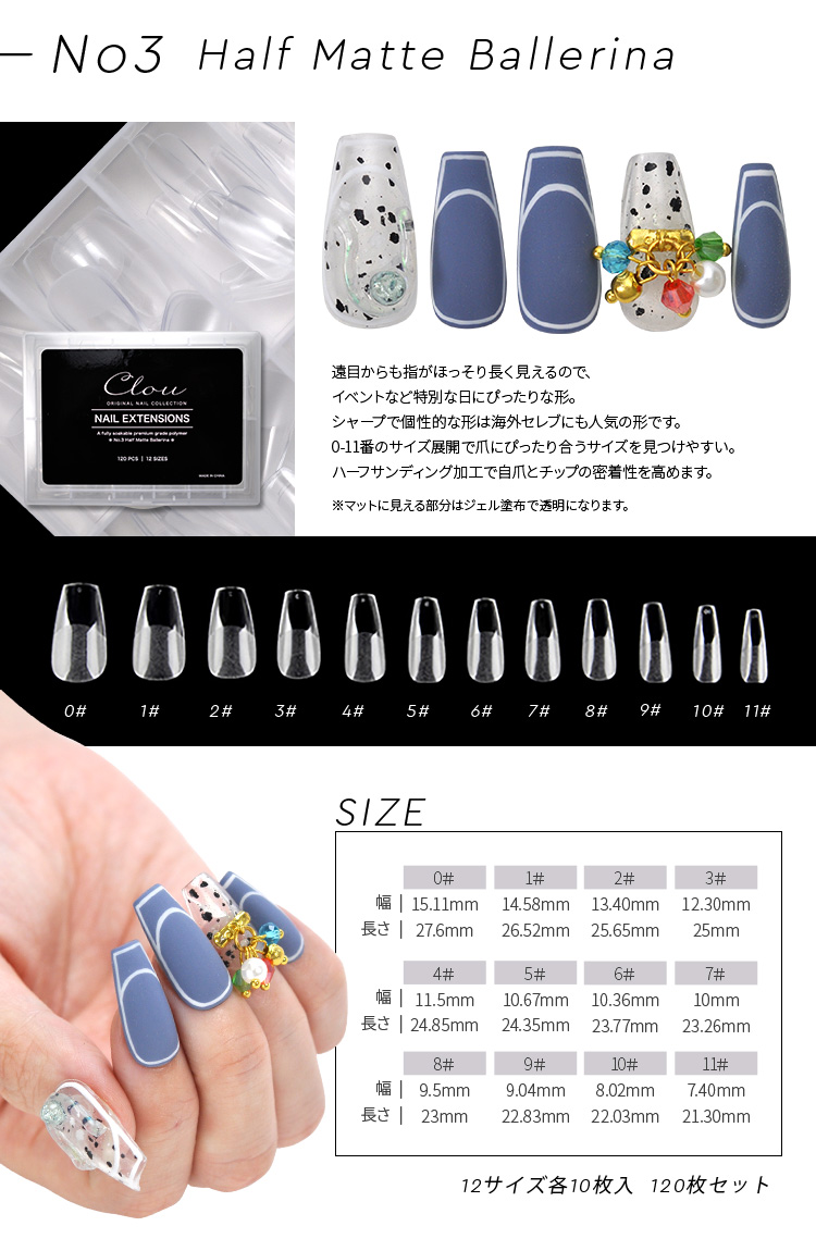 楽天市場】新発想ジェルでできたネイルチップ 選べる 5種類 120枚入