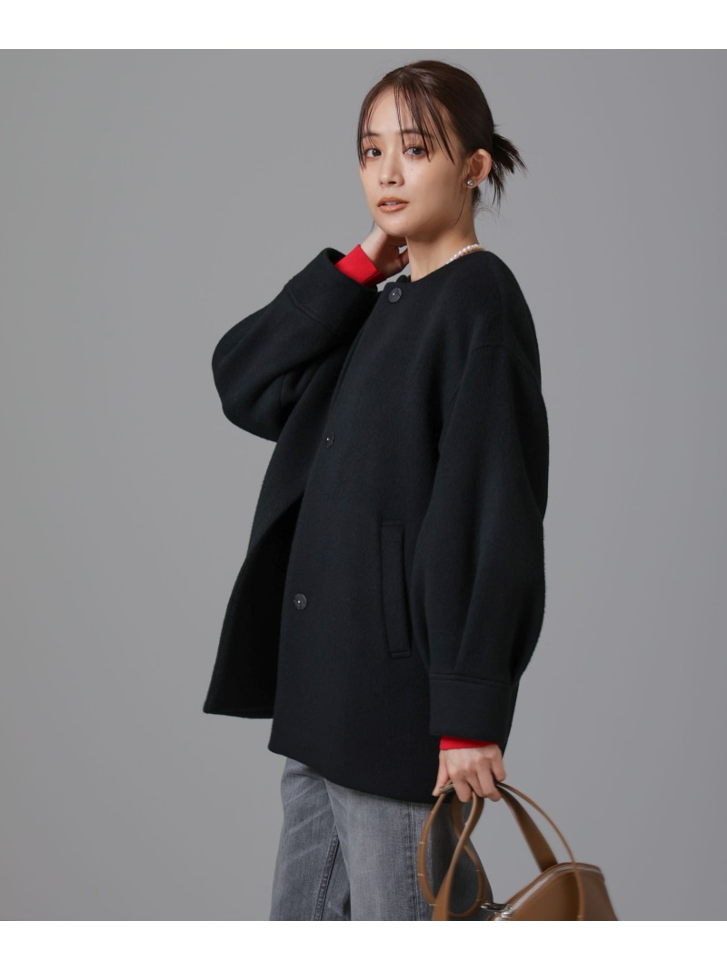 楽天市場】【SALE／40%OFF】PECOLAMBウールカシミヤノーカラーミドル丈