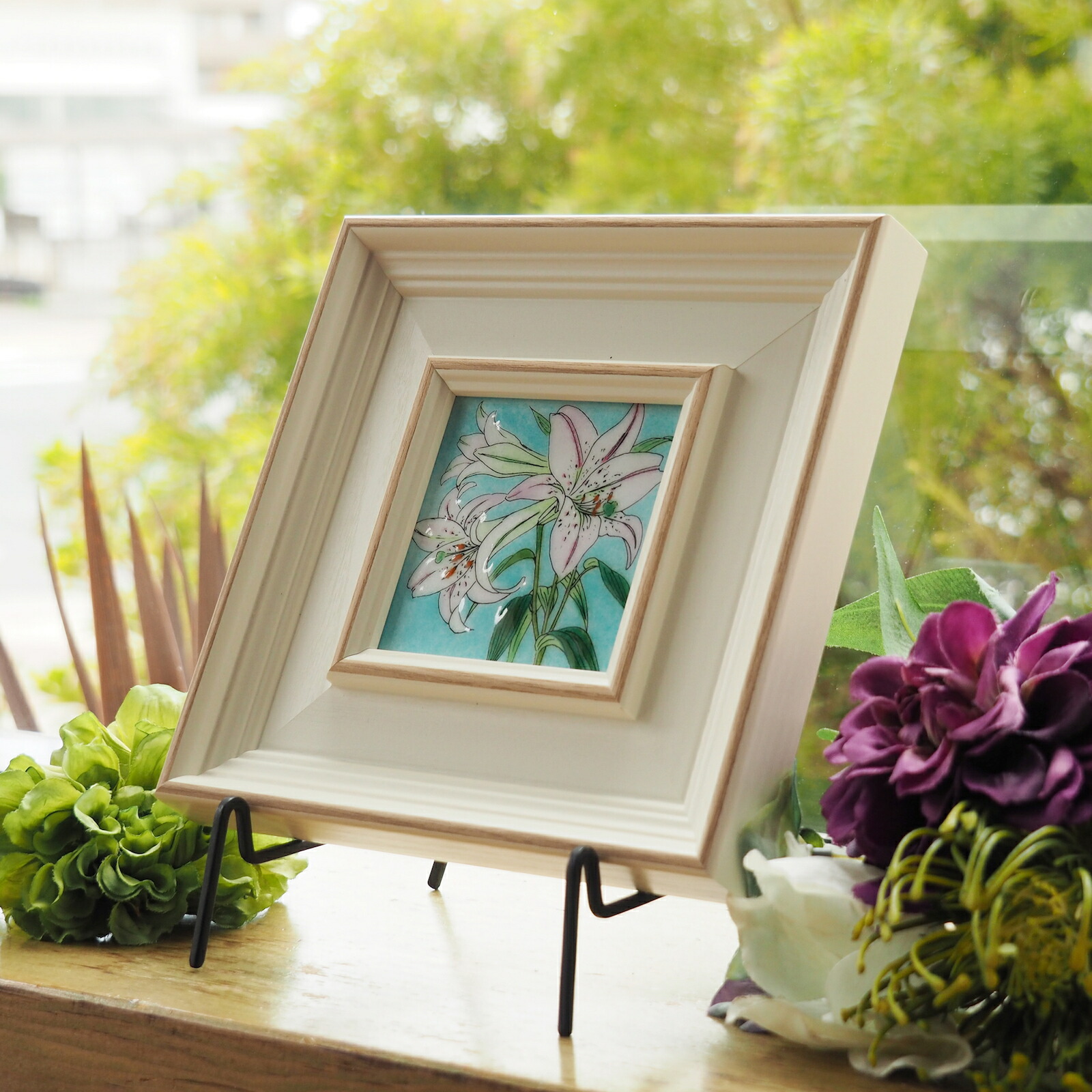 楽天市場】ユリ 七宝焼 七宝焼き 七宝絵画 額 アート 水彩画 絵 絵画