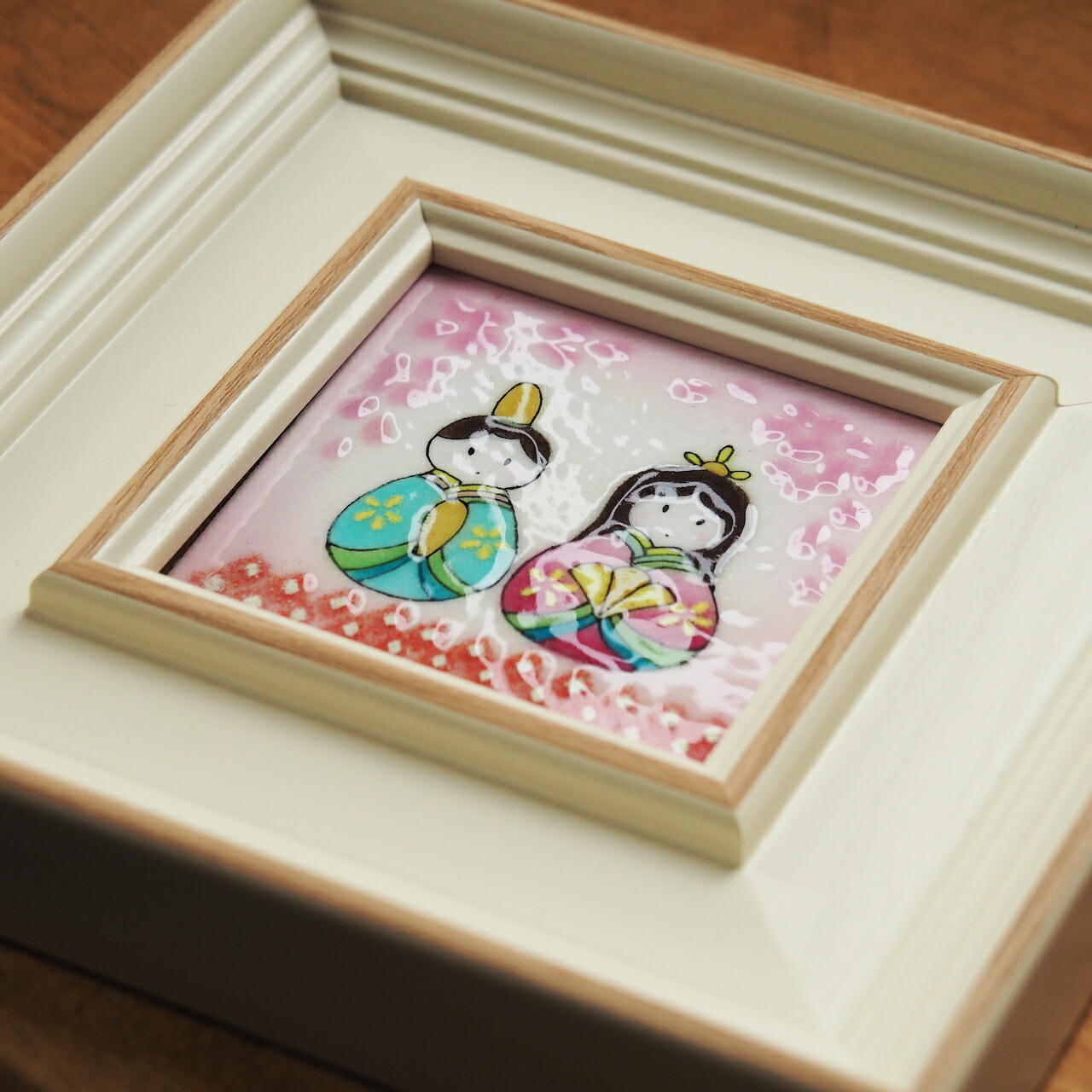 楽天市場】miniおひなさま 七宝焼 七宝焼き 七宝絵画 額 水彩画 版画