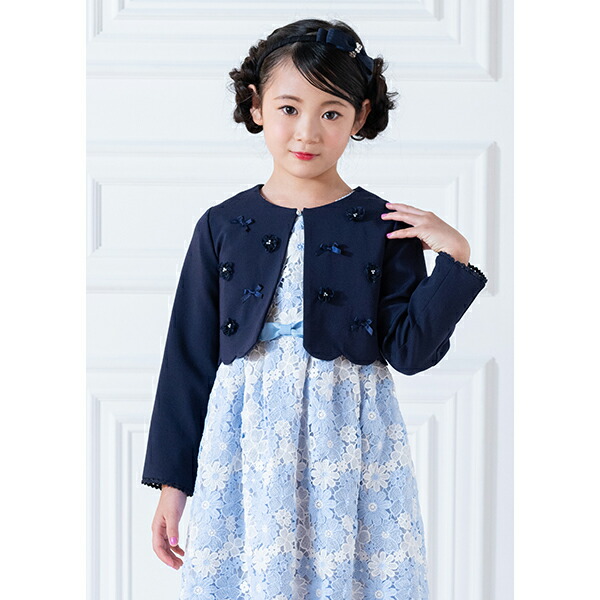 楽天市場】メゾピアノ(mezzo piano)花モチーフ裾スカラップ ジャケット