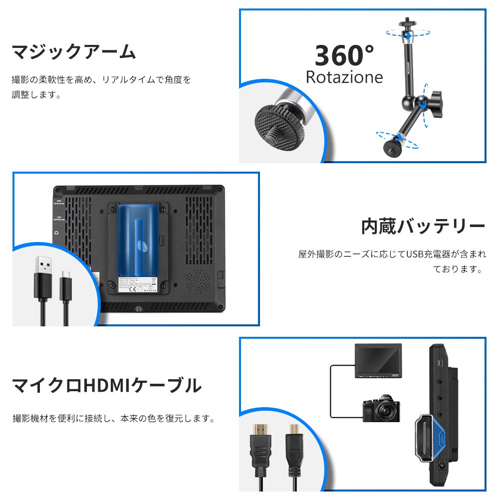 楽天市場】【P5倍+5%OFF券☆楽天1位獲得！】NEEWER F100 7インチ