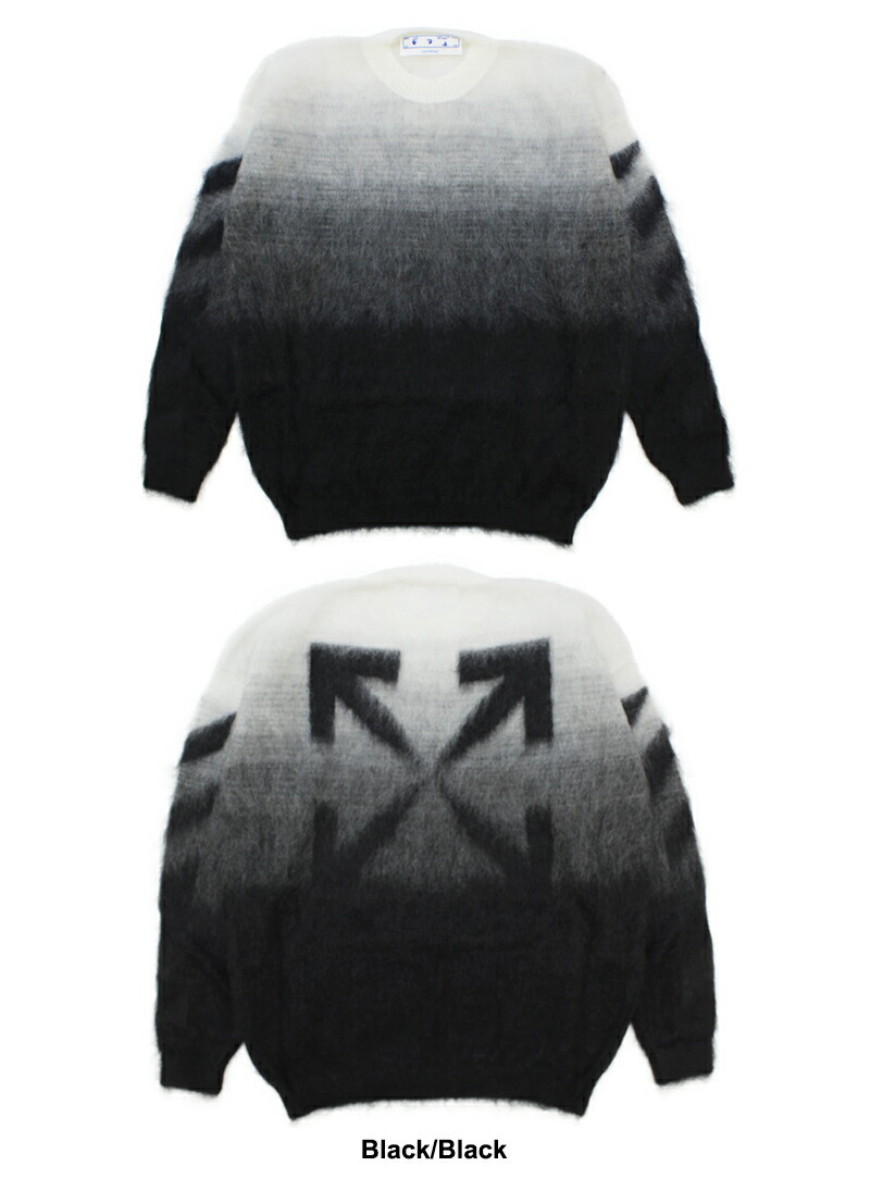 楽天市場】オフホワイト OFF-WHITE DIAG BRUSHED KNIT CREWNECK BLACK