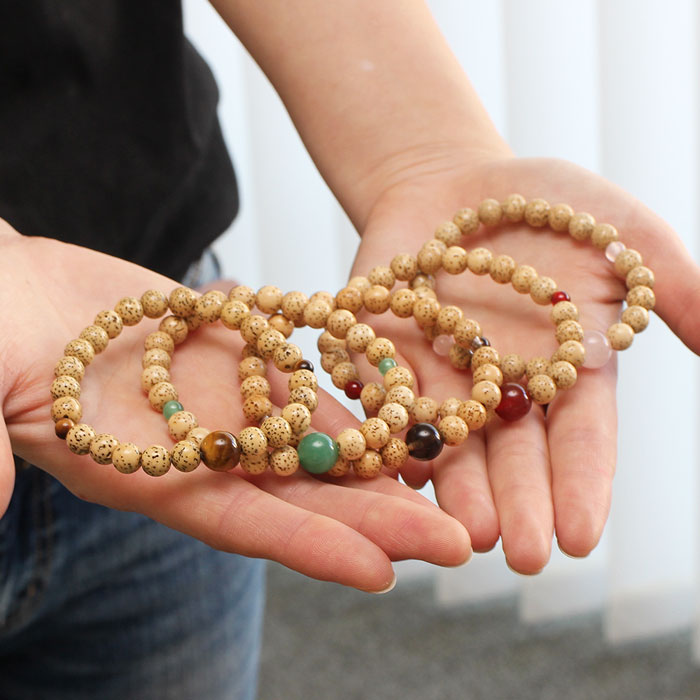 楽天市場】【選べる天然石5種】数珠ブレスレット 約7×8ミリ 星月菩提樹