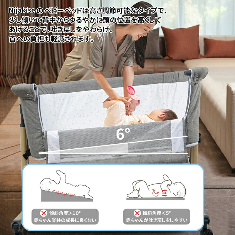楽天市場】HZDMJ 2025最新作 ベビーベッド ミニ 添い寝 折りたたみ