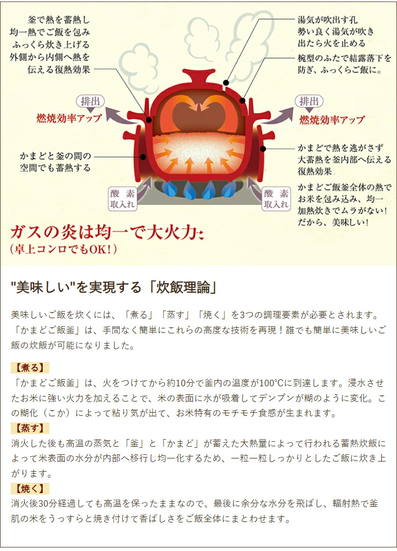 楽天市場】黒樂 かまどご飯釜（国内生産モデル）大サイズ 1〜4合炊き用