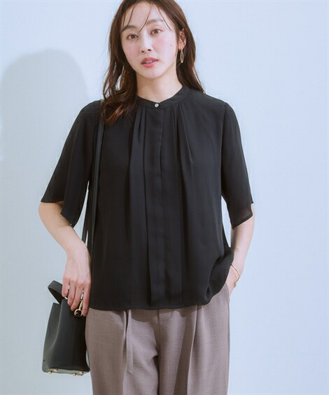 楽天市場】シャツ ブラウス レディース フロントタックジョーゼット