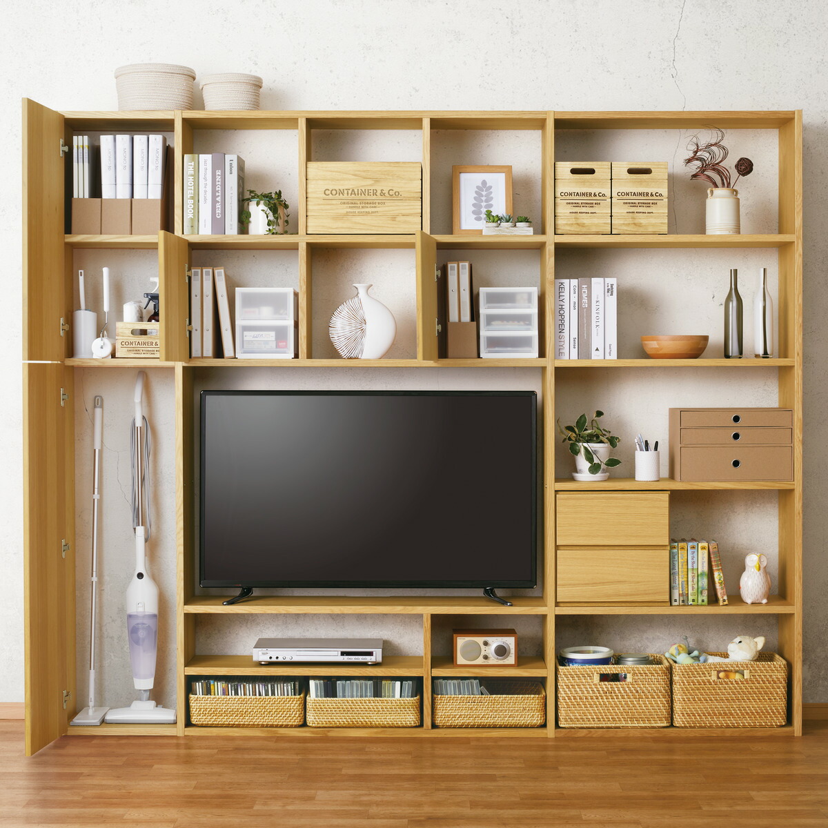 楽天市場】[幅38cm] 壁面ユニット 追加パーツ (コネクト 引出し2段BOX