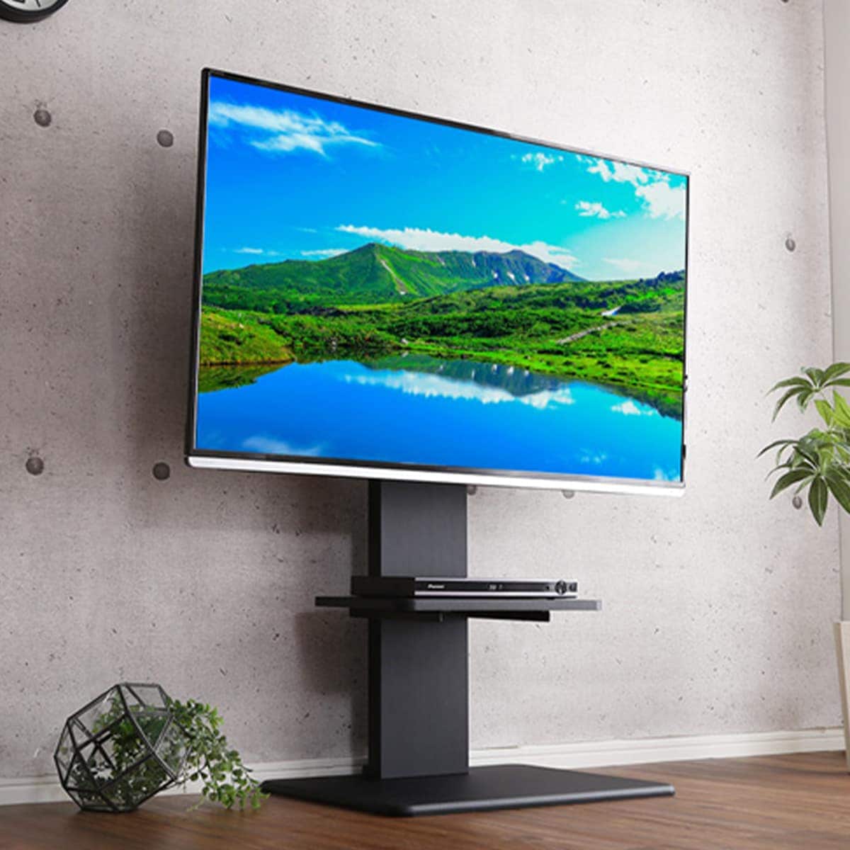 楽天市場】【棚付き】お部屋広々 首振り壁寄せテレビスタンドS-WAT