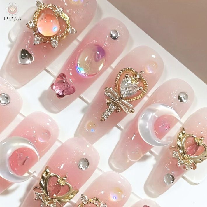 楽天市場】ポイント5倍ネイルパーツ ハート ステッキ 2個 キラキラ