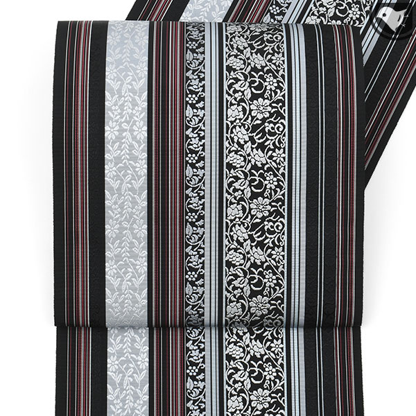 楽天市場】博多帯 黒木織物 謹製 本場筑前博多織 小唐花「黒」金印 八
