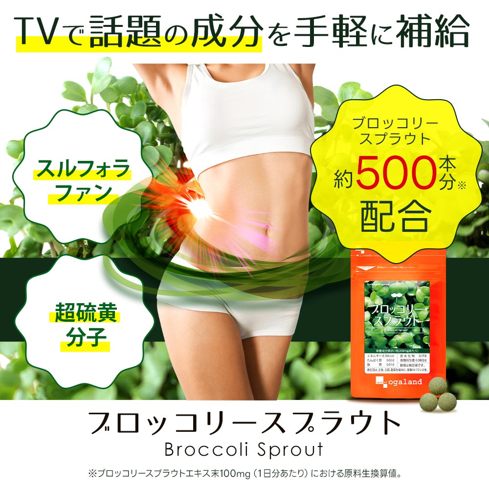 楽天市場】ブロッコリースプラウト スルフォラファン サプリ（約12ヶ月
