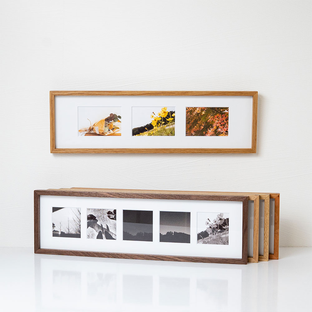 楽天市場】木製 フォトフレーム ワイド ましかく、L判の写真台紙の中