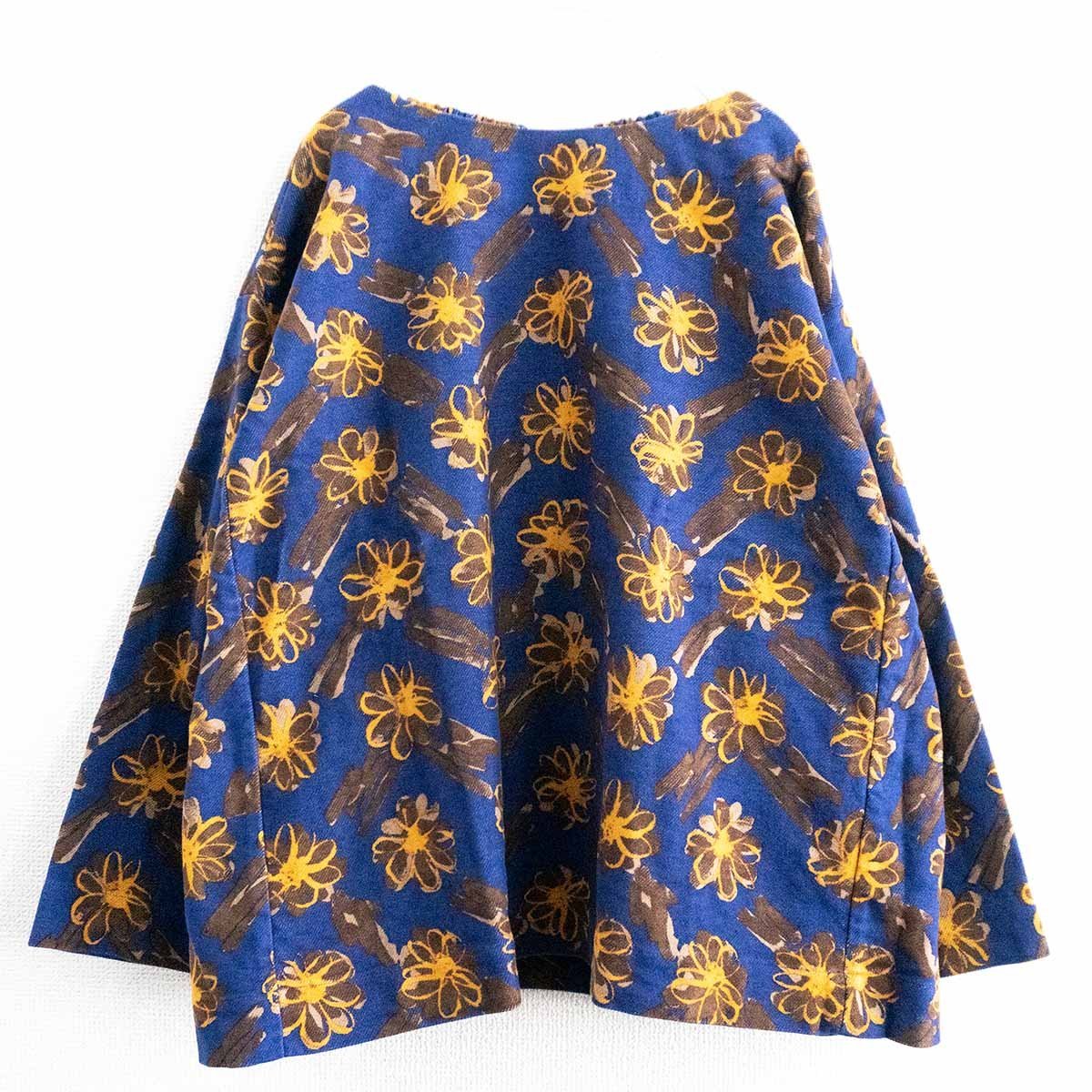 45rpm ライトモールフラワーヘリンボンプリントブラウス45R