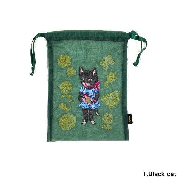 楽天市場】ナタリーレテ オーガンジー ドローストリングポーチ【猫