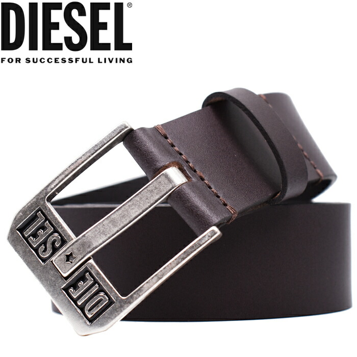楽天市場】DIESEL ディーゼル レザーベルト ブラウン BLUESTAR II