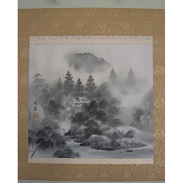 楽天市場】掛軸 堀江晴翠／水墨山水 肉筆保証 掛け軸 「全国送料無料