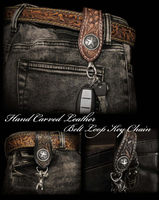 楽天市場】カービング レザー ベルトループ キーホルダー 本革