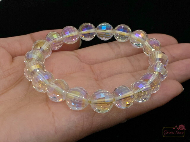 楽天市場】オーロラ クリスタル 水晶 レインボー 多面カット