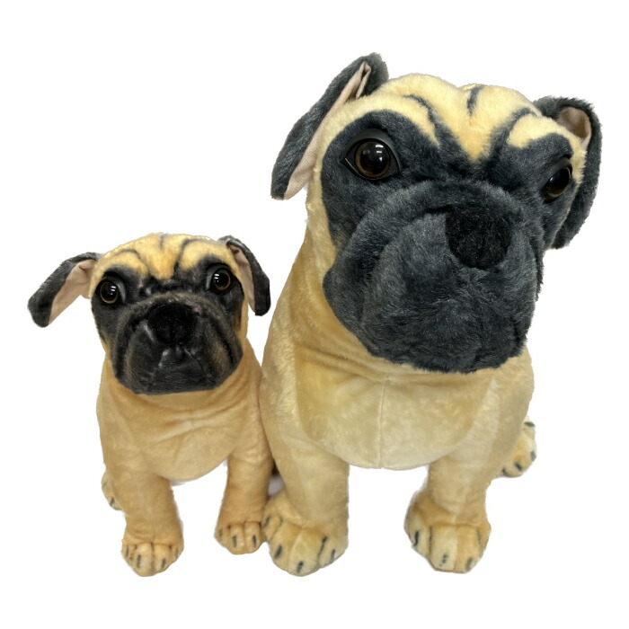 STEIFF パグ 犬のぬいぐるみ タグ付き 約30cm STEIFF パグ 犬の