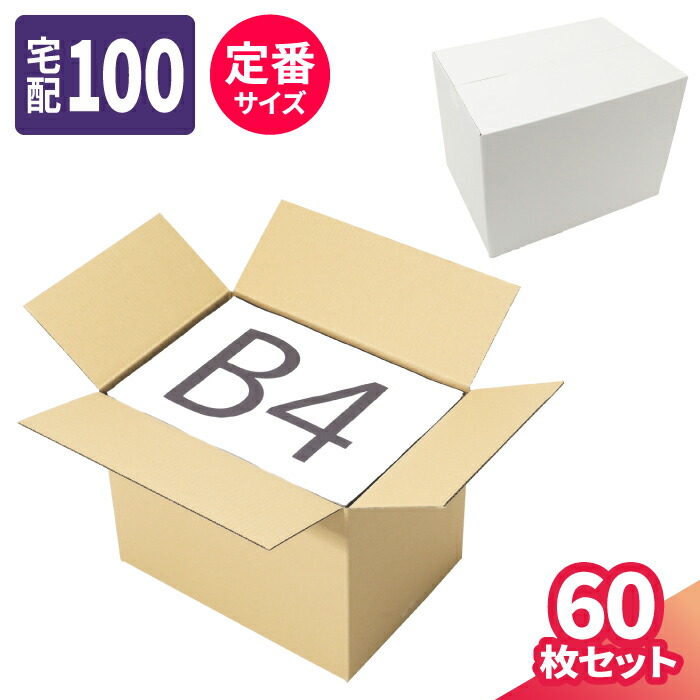 楽天市場】ダンボール 100サイズ 60枚 B4 (377×267×284) 段ボール 100