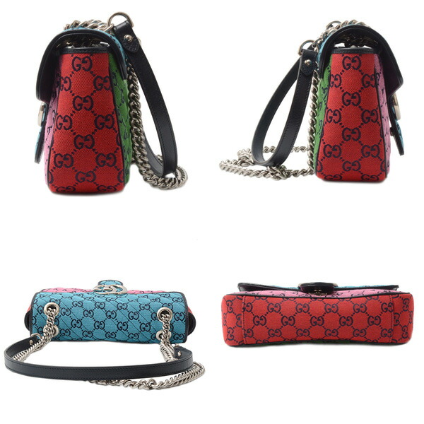 楽天市場】グッチ バッグ レディース GGマーモント チェーンショルダー