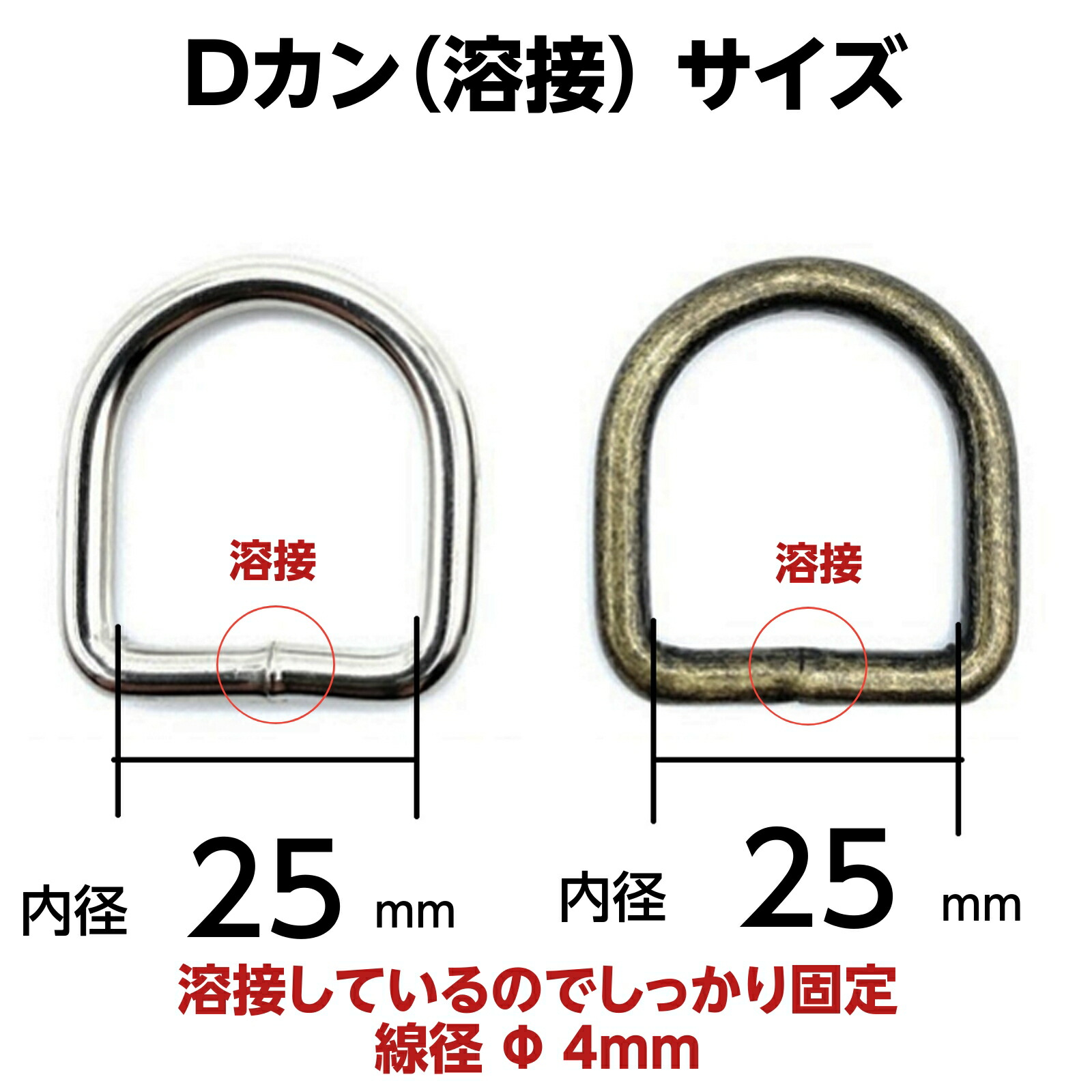楽天市場】Dカン 25mm 手芸用品 dカン 送料無料 D環 Dリング D管 手芸
