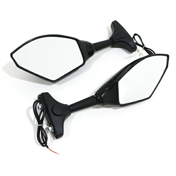 楽天市場】LED ウインカー付き バックミラー ブラック スクエア 左右