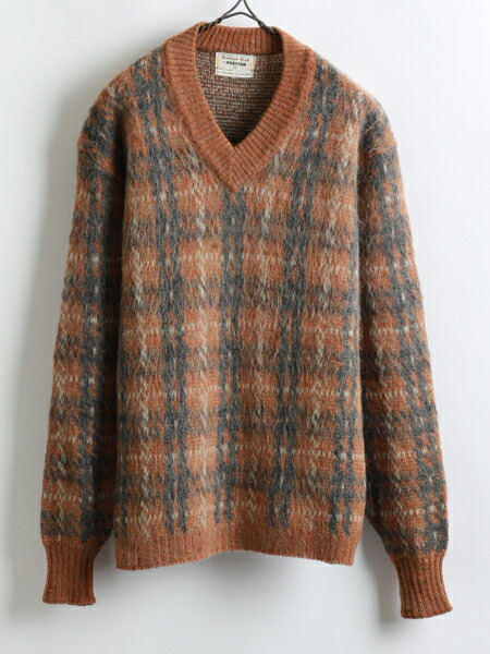 楽天市場】60's ☆ Puritan ピューリタン チェック 柄 Vネック モヘア