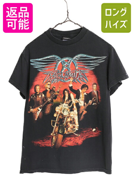 楽天市場】00s ☆ エアロスミス プリント Tシャツ メンズ S 黒 古着 00