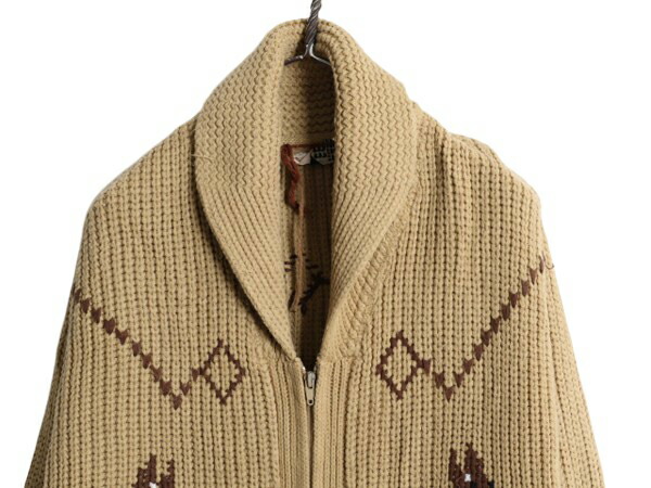 楽天市場】70s ショールカラー フルジップ カウチン ニット セーター