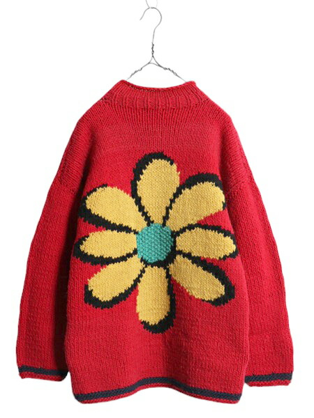 楽天市場】手編み エクアドル製 ☆ ISHKA ロールネック 両面 花 ウール