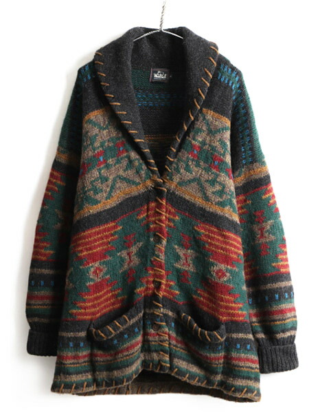 楽天市場】手編み 90s オールド □ ウールリッチ ネイティブ 総柄