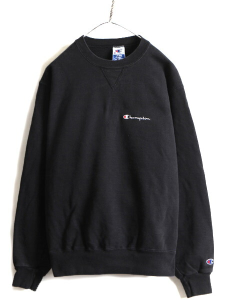 楽天市場】90s □ チャンピオン 前V スウェット 黒 ( メンズ L ) 古着