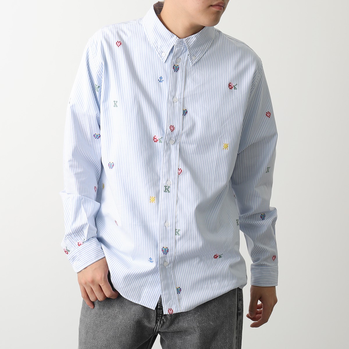 楽天市場】KENZO ケンゾー 長袖シャツ PIXEL STRIPED CASUAL FD55CH410