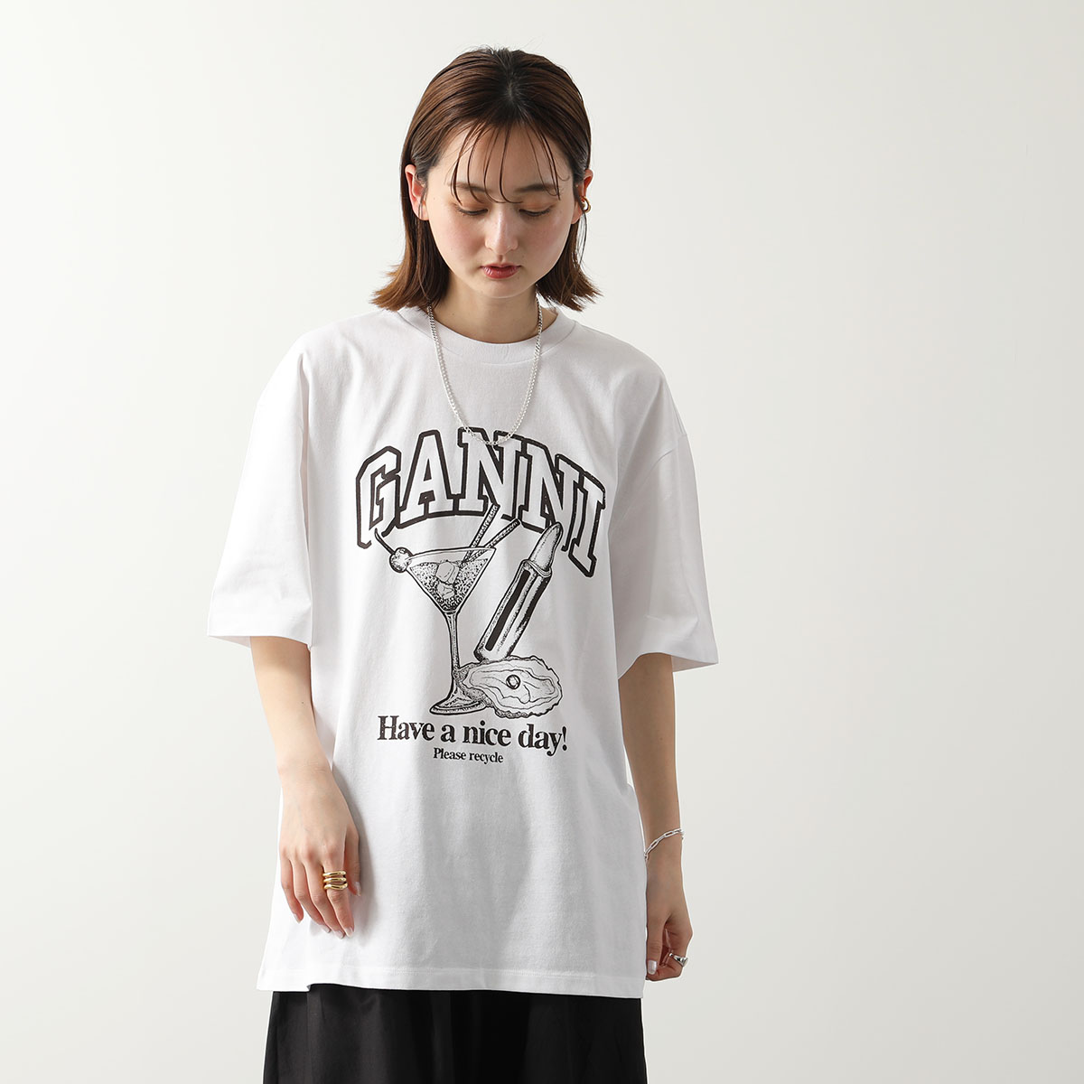 楽天市場】GANNI ガニー 半袖 Tシャツ Future Heavy Cocktail Cherry