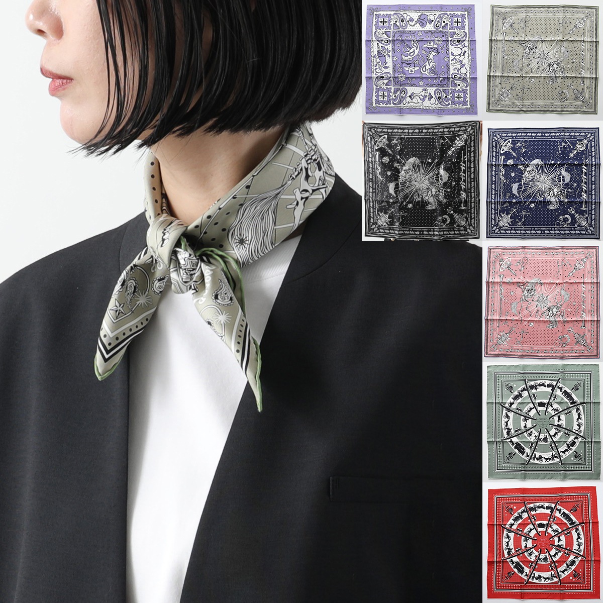 楽天市場】HERMES エルメス スカーフ CARRE カレH 55×55 044044S