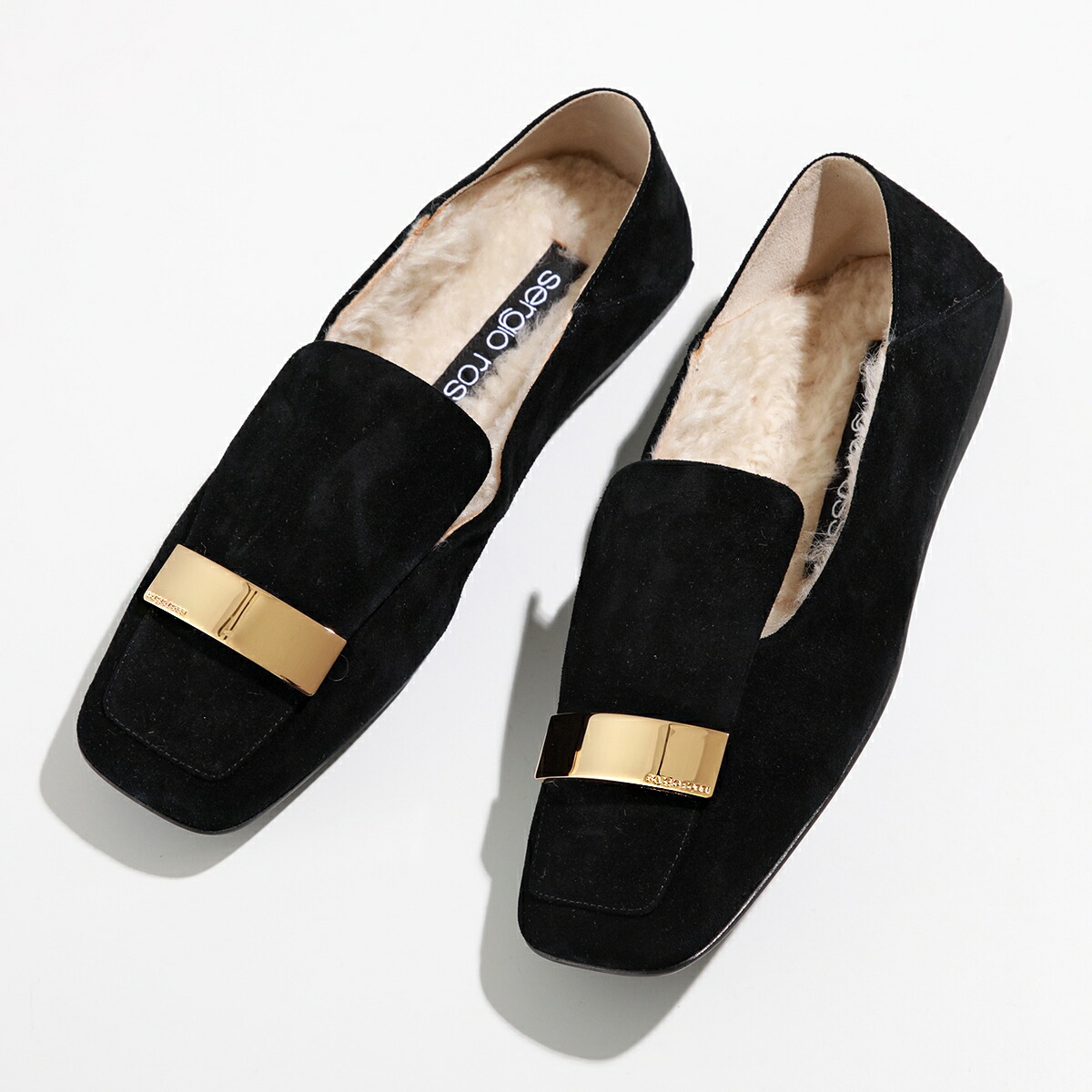 sergio rossi グレー フラットスリッパ 2wayムートン バブーシュ