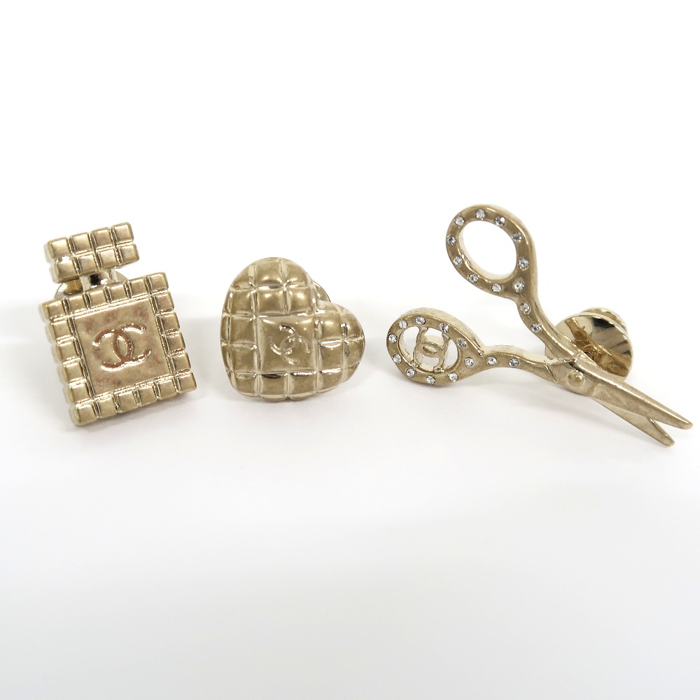 楽天市場】シャネル ブローチ B21 V 香水ボトル ハート ハサミ 3点
