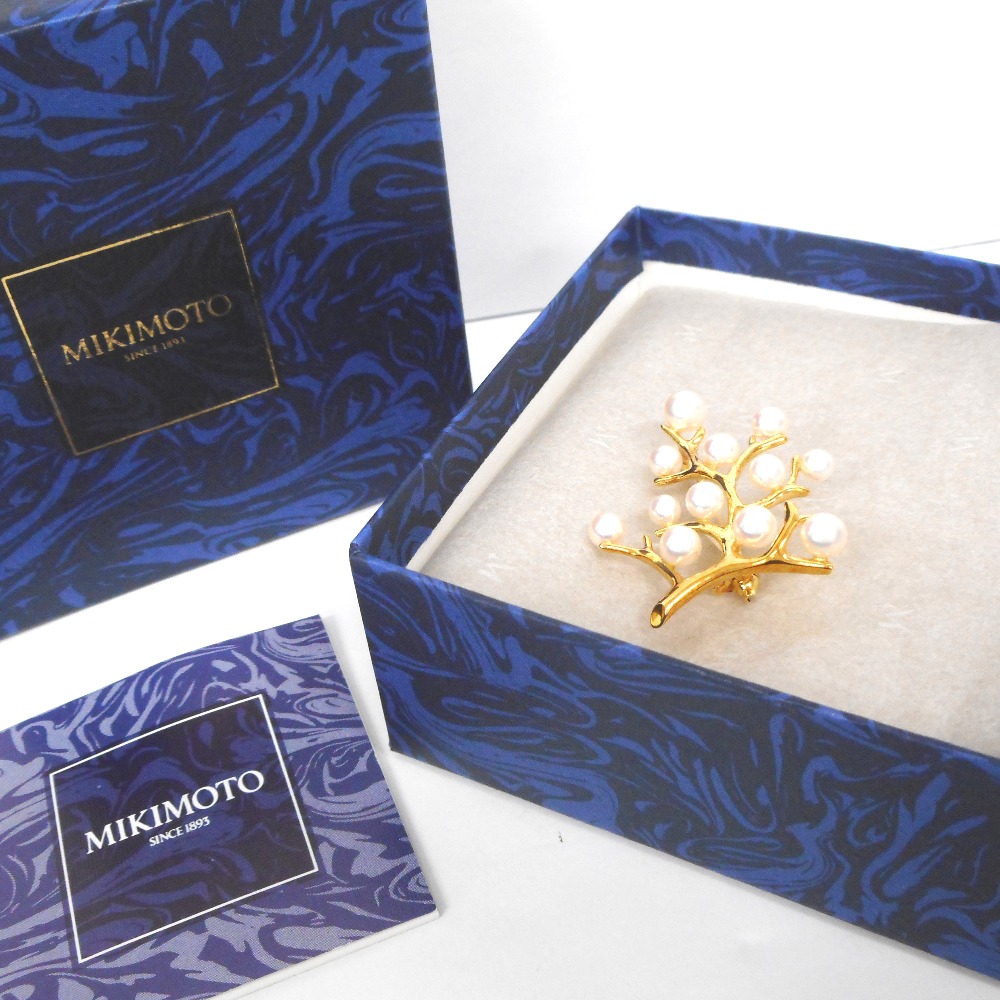 楽天市場】ミキモト ブローチ K18YG 幸福の木 ベビーパール 真珠12個