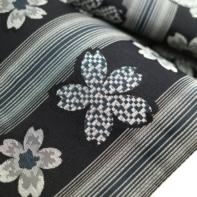 楽天市場】【新古品】 袋帯 未使用 正絹 リバーシブル 全通 黒 グレー