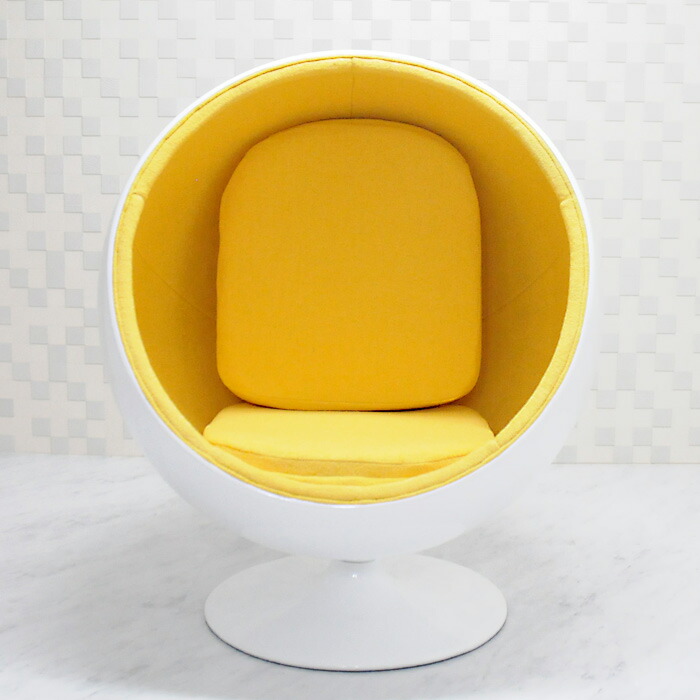 楽天市場】ボールチェア 色ホワイト×イエロー エーロアールニオによる