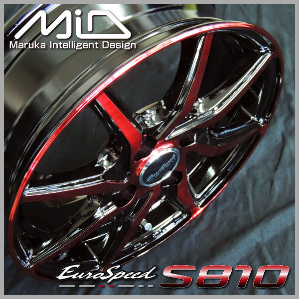 楽天市場】送料無料MID ユーロスピードS810ブラックレッドクリア14