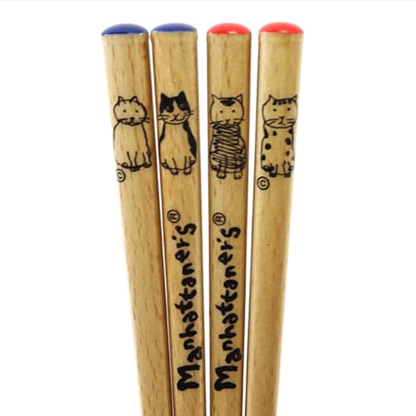 楽天市場】マンハッタナーズ お箸 「坐って4匹猫」 猫グッズ 猫雑貨