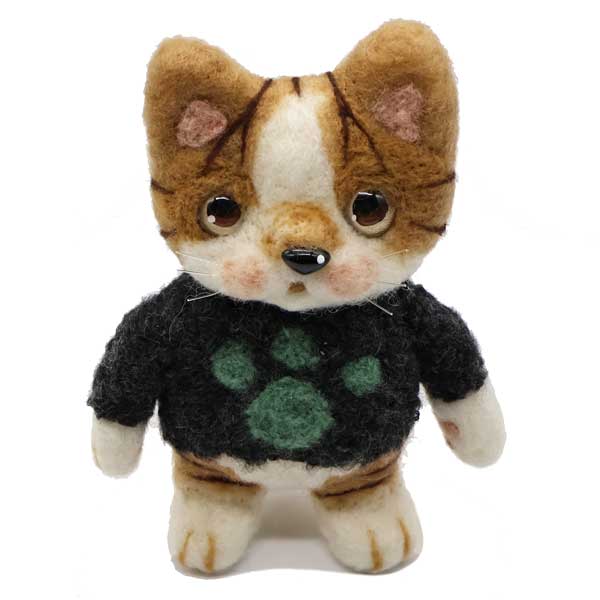 楽天市場】やまねこ 羊毛フェルト 猫 茶トラ白 Sサイズ 羊毛フェルト