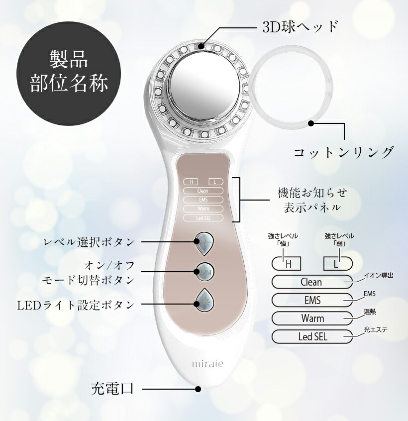 楽天市場】【特価 2980→1980円】美顔器 EMS リフトアップ 顔