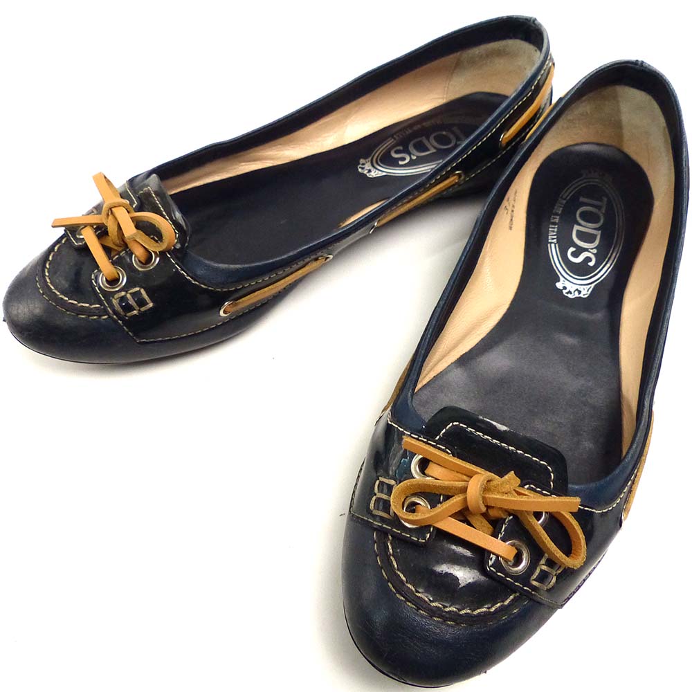 楽天市場】イタリア製 TOD'S / トッズ エナメル×レザー フラット