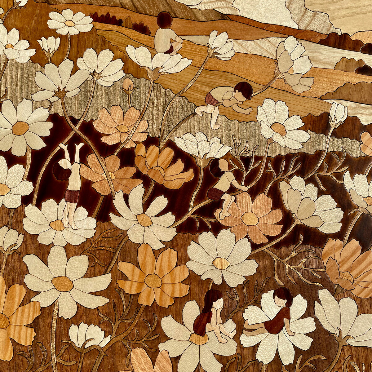 楽天市場】木の絵画・ウッドアート コスモスの丘 アトリエやしろ